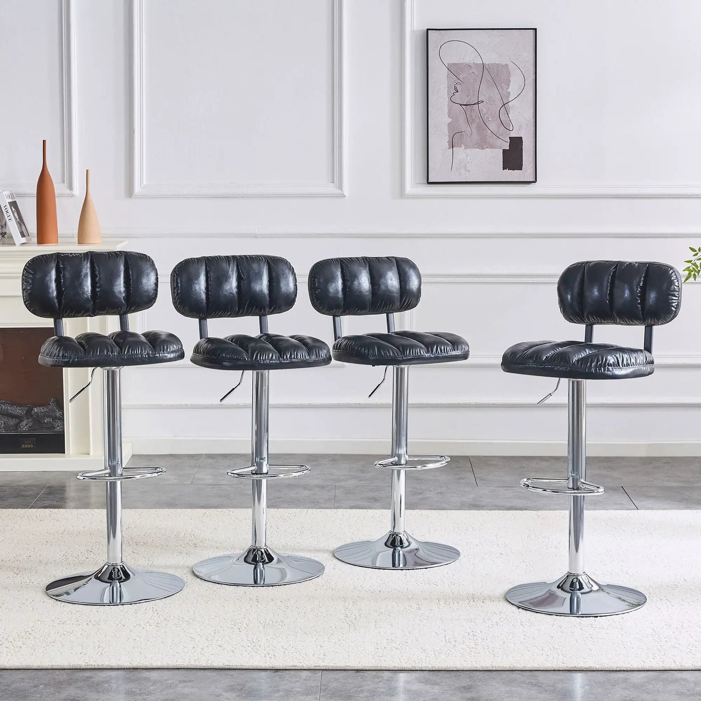 Adjustable Bar Stools With Footrest For Island