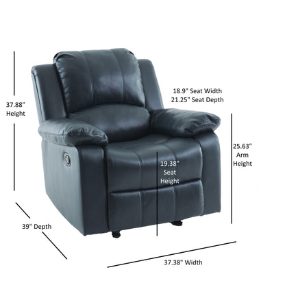 Charlotte Gel Glider Recliner blue leather glider chair by HouseOfZazla on Tampa Home & Garden Store