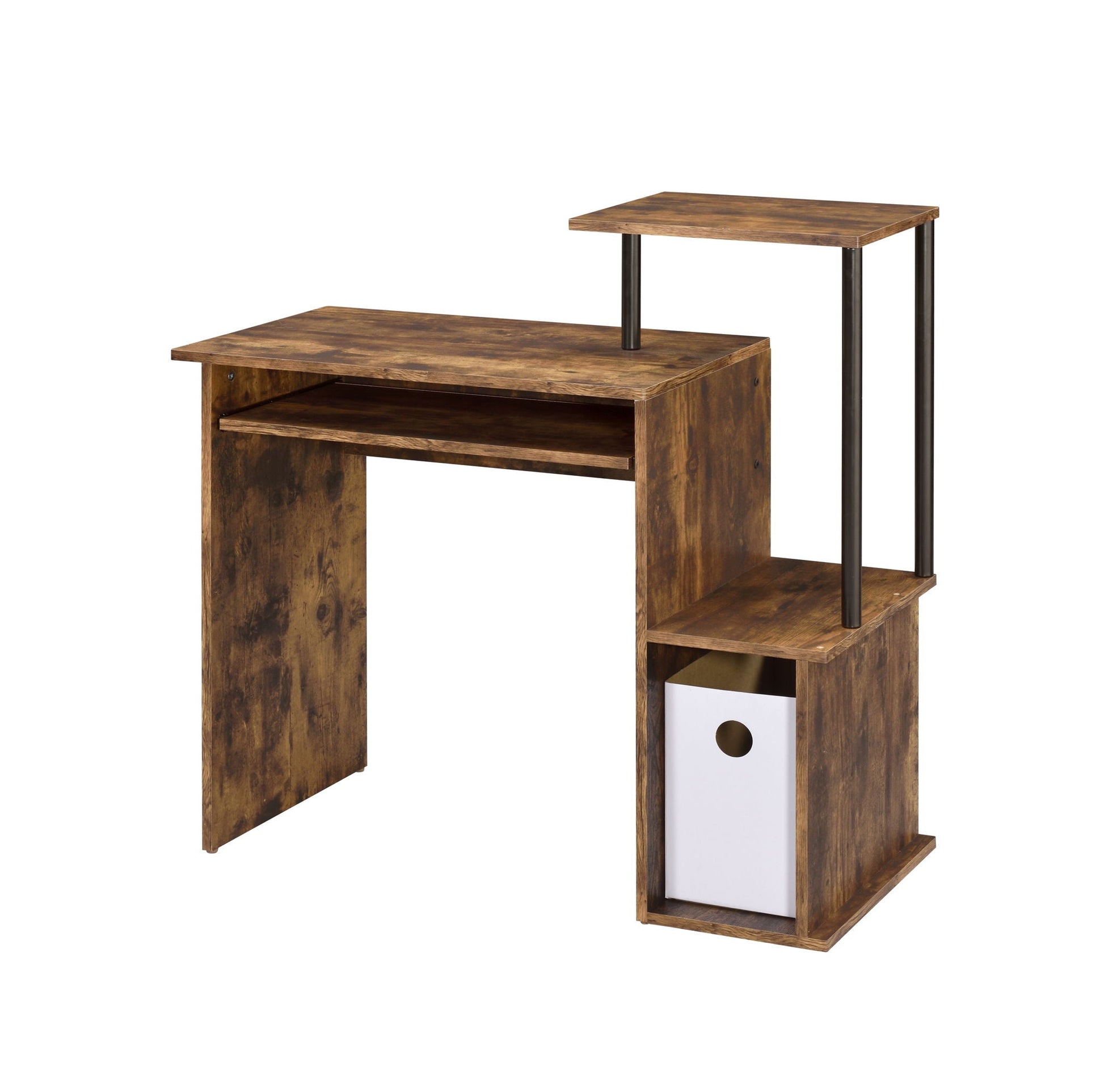 Lyphre Computer Desk Weathered Oak top with black metal legs on Tampa Home & Garden Store