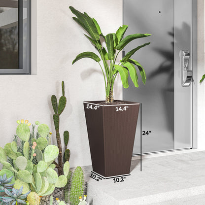Outdoor flower plant pots set of 3 tall wicker planters with drainage holes HouseOfZazla on Tampa Home & Garden Store