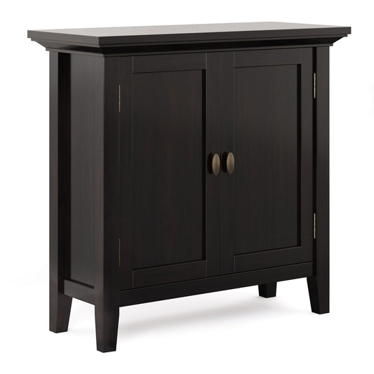 Redmond low cabinet in Hickory Brown with doors and brass knobs HouseOfZazla cabinet on Tampa Home & Garden Store
