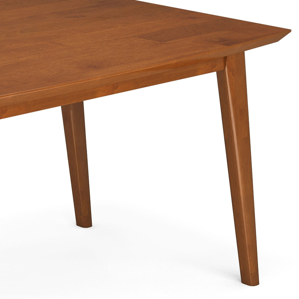 Elegant rubberwood rectangular dining table in warm brown with tapered legs HouseOfZazla on Tampa Home & Garden Store