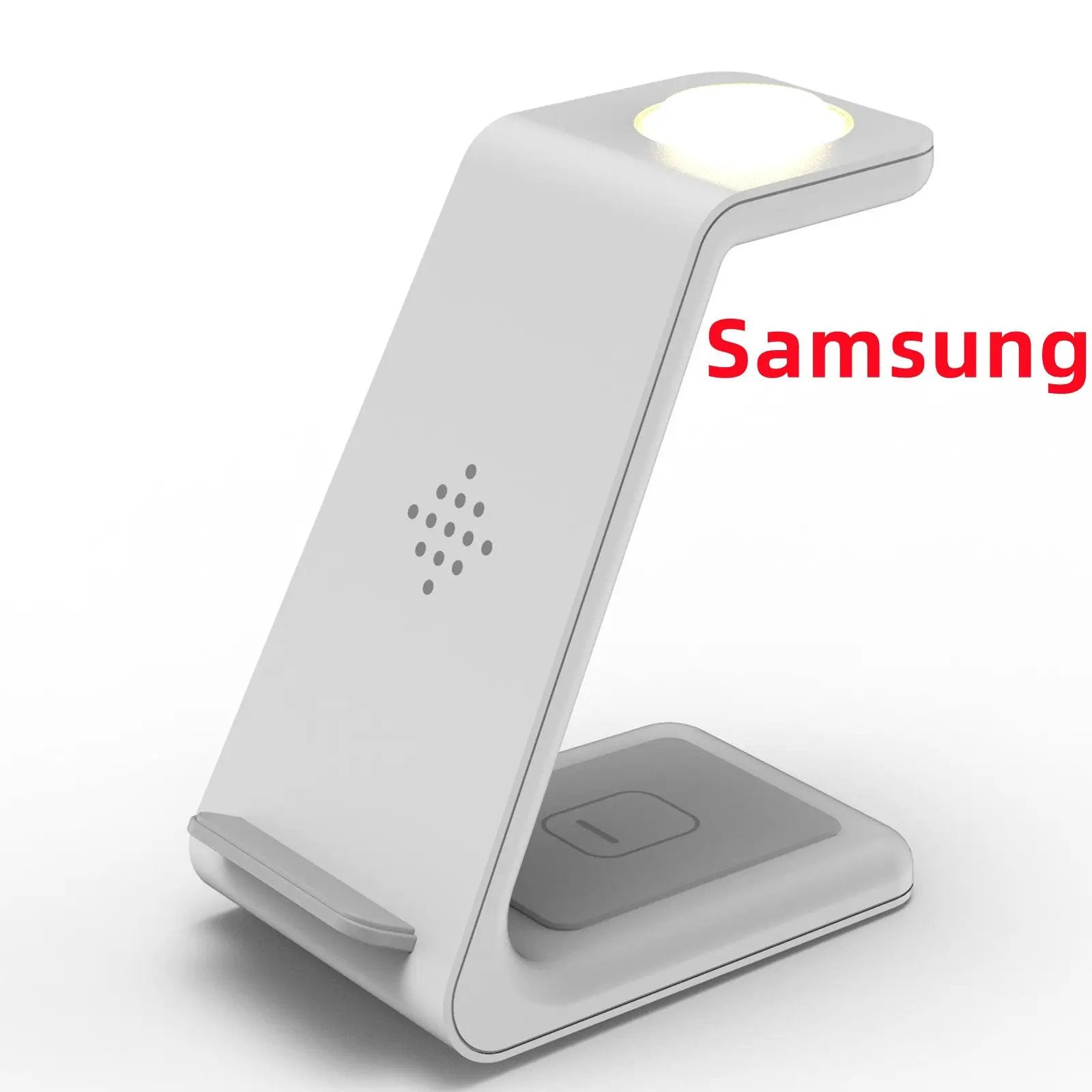 3 In 1 Fast Charging Station Wireless Charger Stand white-silver with Samsung on Tampa Home & Garden Store