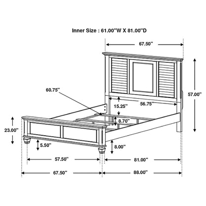 Durable Construction Panel Bed by HouseOfZazla blueprint diagram with inner size 61W x 81D on Tampa Home & Garden Store