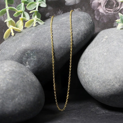 14k yellow gold diamond-cut cable link chain necklace 1.4mm on Tampa Home & Garden Store