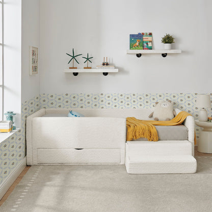 Safe Kids Bed With Guardrails and Storage