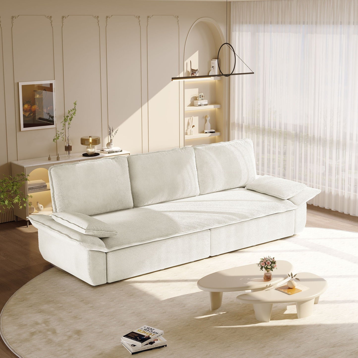 King Size Pull Out Sofa Bed and Chaise Lounge