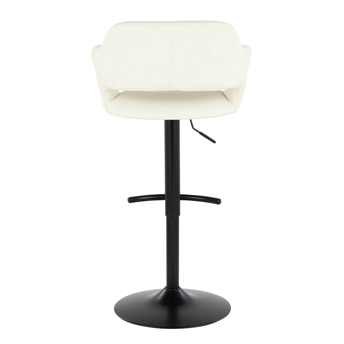 Margarite adjustable barstool set of 2, cream upholstery, swivel with rounded T footrest on Tampa Home & Garden Store