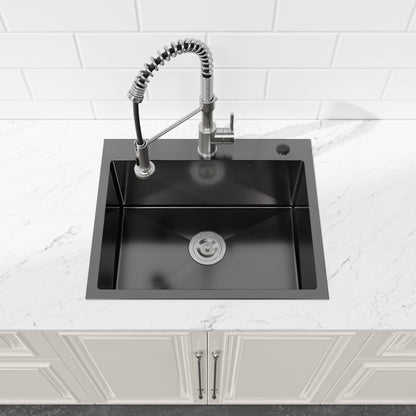 Stainless steel undermount handmade kitchen sink 23x19 with spring-coil faucet HouseOfZazla on Tampa Home & Garden Store