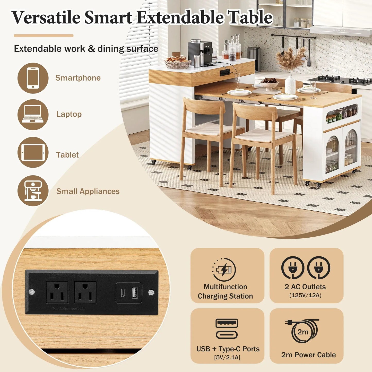 Extendable Dining Table With Folding Top