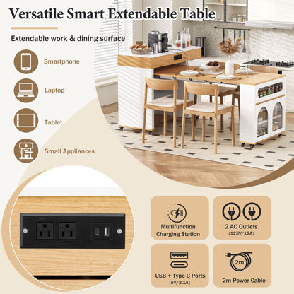 Extendable dining table with folding top rolling island drawers outlets HouseOfZazla on Tampa Home & Garden Store