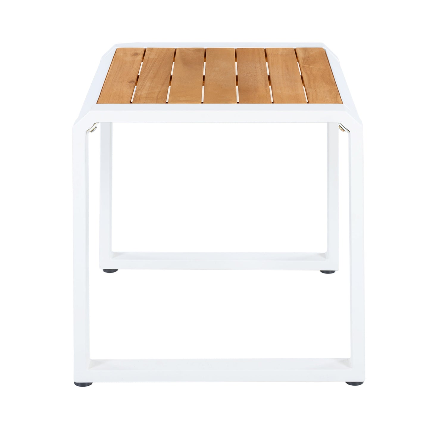 Durable Outdoor Side Table with a Teak Top