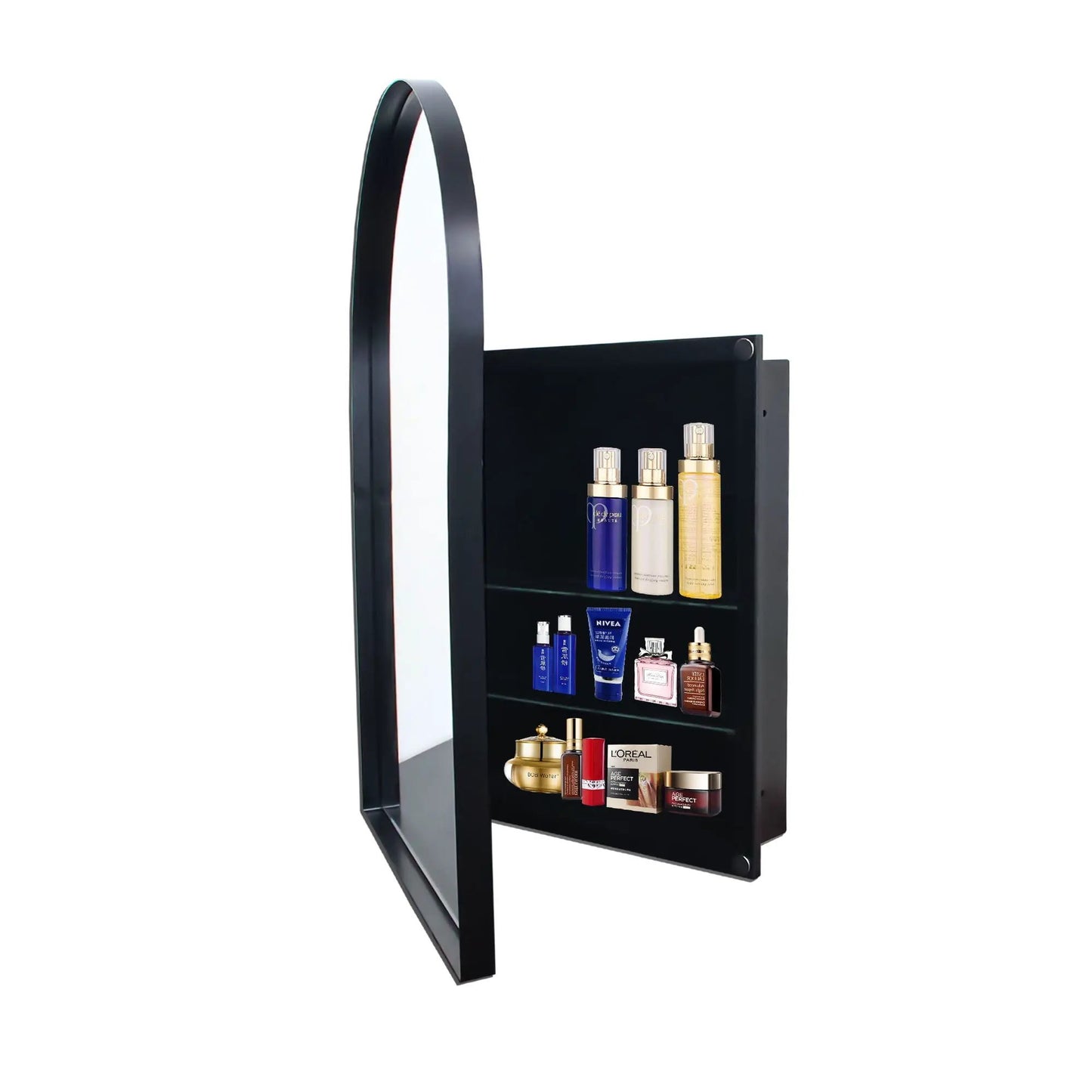 Arched Recessed Medicine Cabinet with Mirror