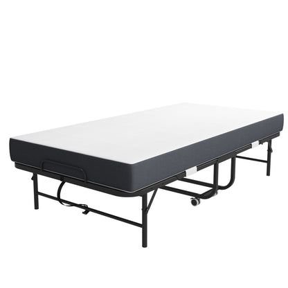 Twin Extra Long Bed and Foam Mattress Black