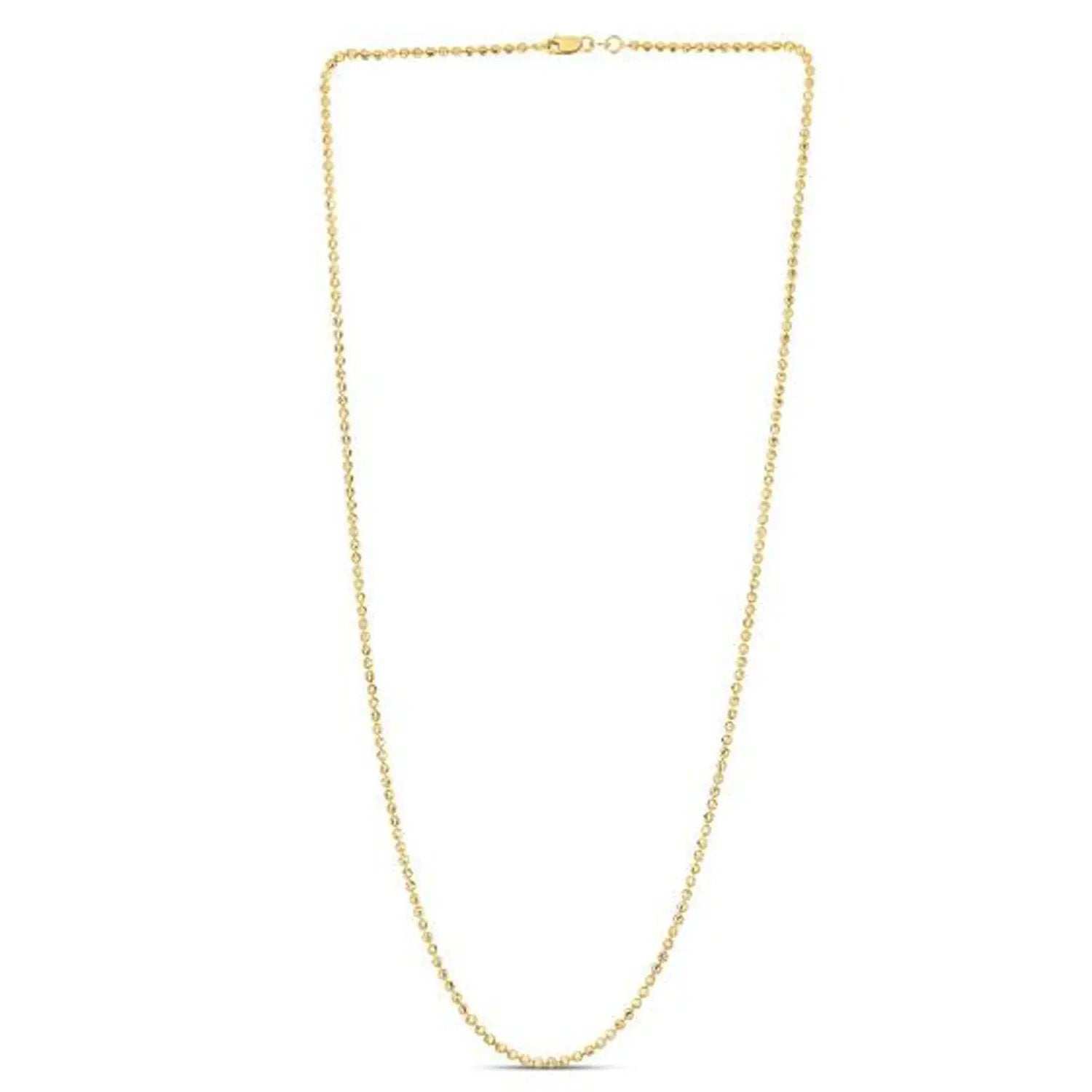 Moon Cut Bead Chain Necklace 14k yellow gold 2.00 mm by Bids.com on Tampa Home & Garden Store