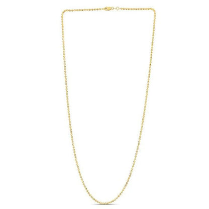 Moon Cut Bead Chain Necklace 14k yellow gold 2.00 mm by Bids.com on Tampa Home & Garden Store