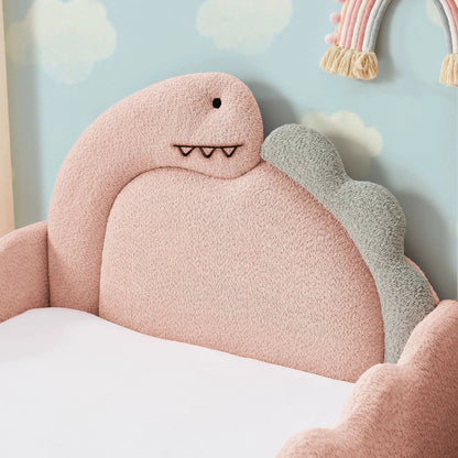 Cute Dinosaur Bed with Guardrail Toddler Frame
