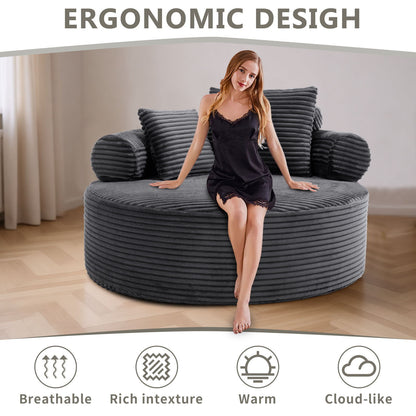 Round Sofa Bed and Pillows for the Living Room