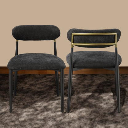 Jaramillo Side Chair set of 2 dark velvet with brass back frame HouseOfZazla on Tampa Home & Garden Store