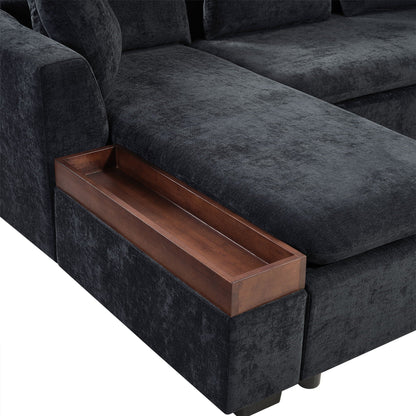 Modern L Shaped Sofa With Storage And Upholstery