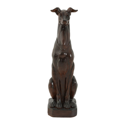Crafted Cast Stone Greyhound Dog Statue On A Lawn