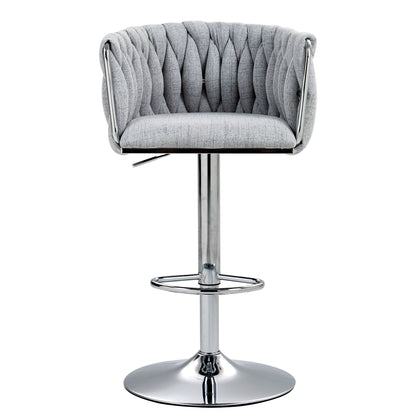360 Swivel Counter Stools With a Woven Back