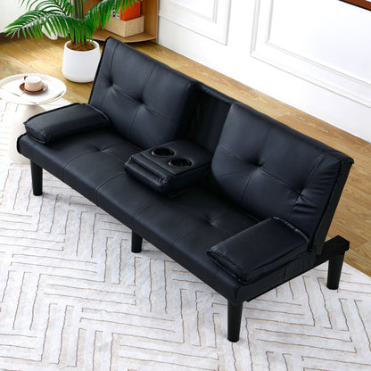 Compact Foldable Sofa Bed and Cup Holder