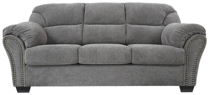 Allmaxx Sofa Pewter, three-seat with rolled arms and nailhead trim by Unique Piece Furniture on Tampa Home & Garden Store