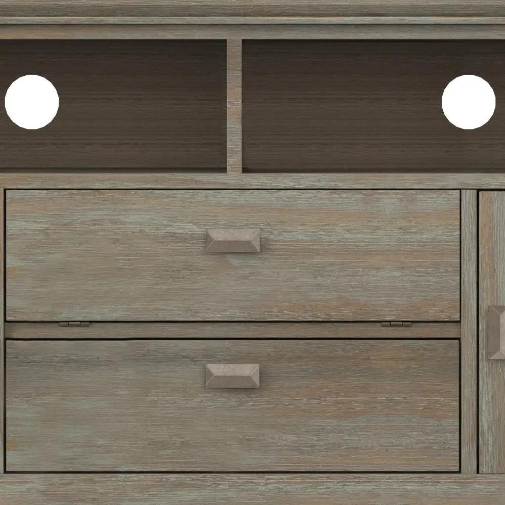 Artisan Tv Media Stand Glass Doors and Drawers