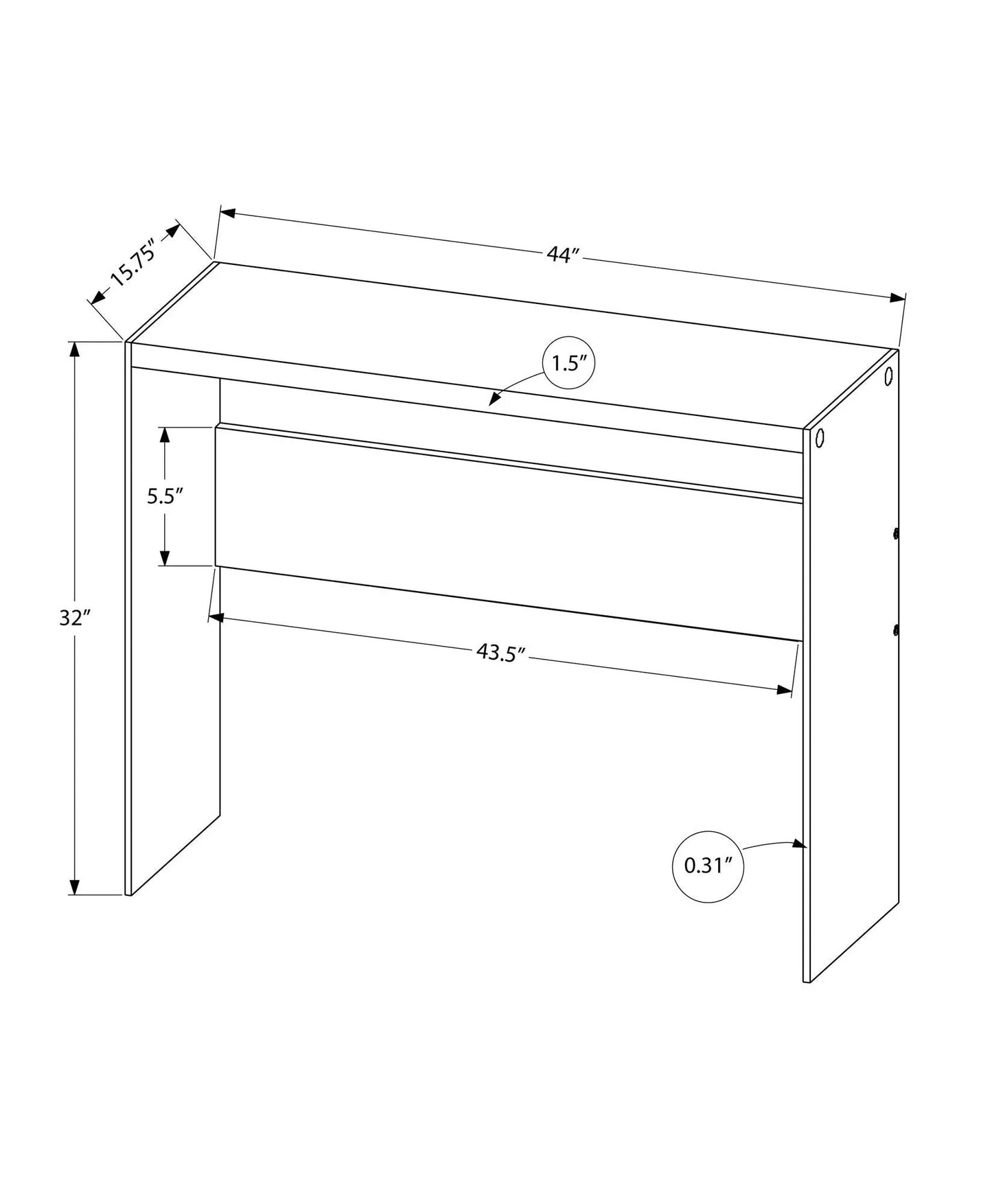 Accent Console Table for Entryway Glass Surface