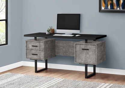Computer desk with storage drawers, black top and concrete drawers by HouseOfZazla on Tampa Home & Garden Store