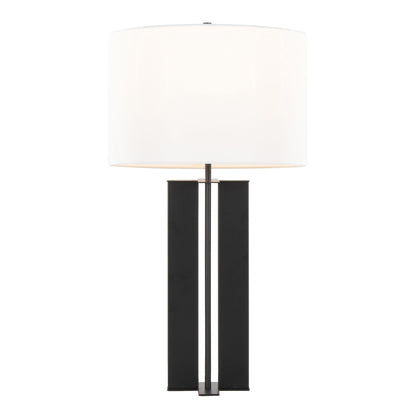 Cosmo - Contemporary Table Lamp by HouseOfZazla, white shade with black metal base on Tampa Home & Garden Store