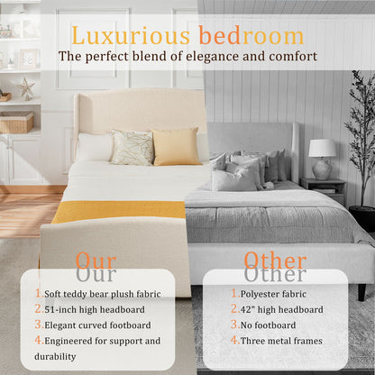 Sturdy Platform Bed Frame and a Padded Headboard