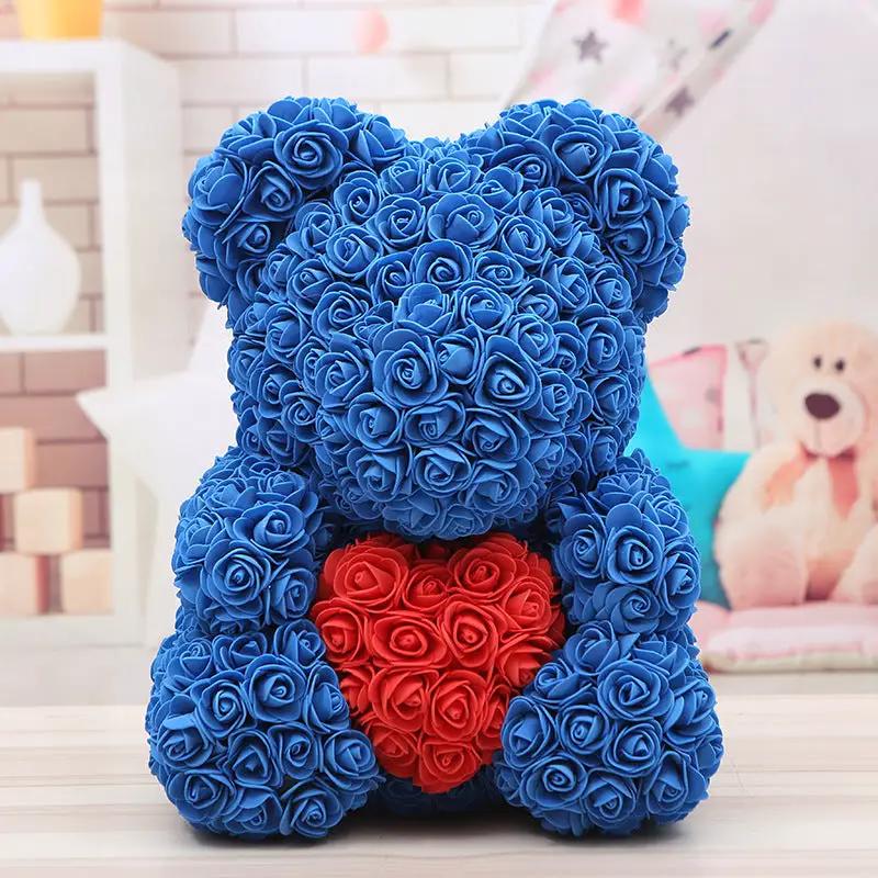 Bear Valentine's Rose Bear blue with red heart by FLIPSTYLEZLLC on Tampa Home & Garden Store