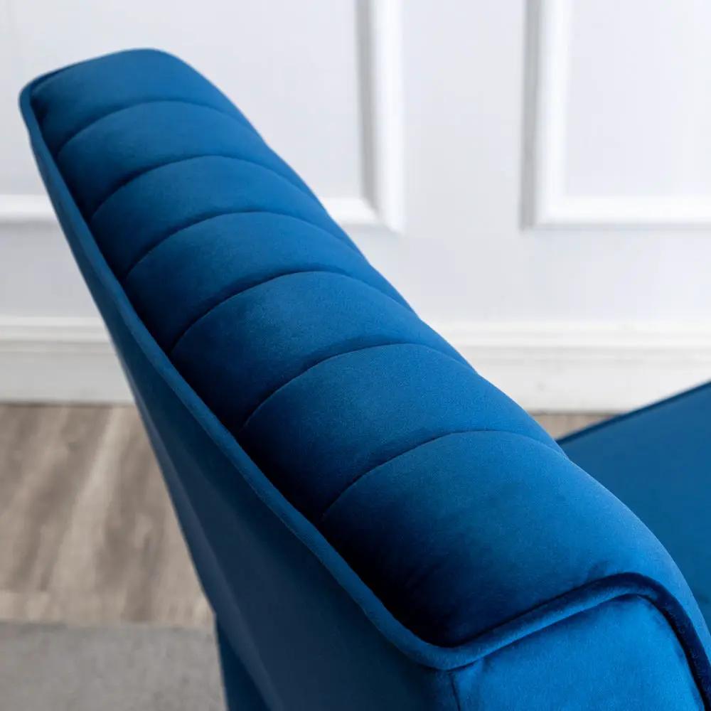 Reese mid-century modern velvet blue accent chairs set of 2 Unique Piece Furniture on Tampa Home & Garden Store