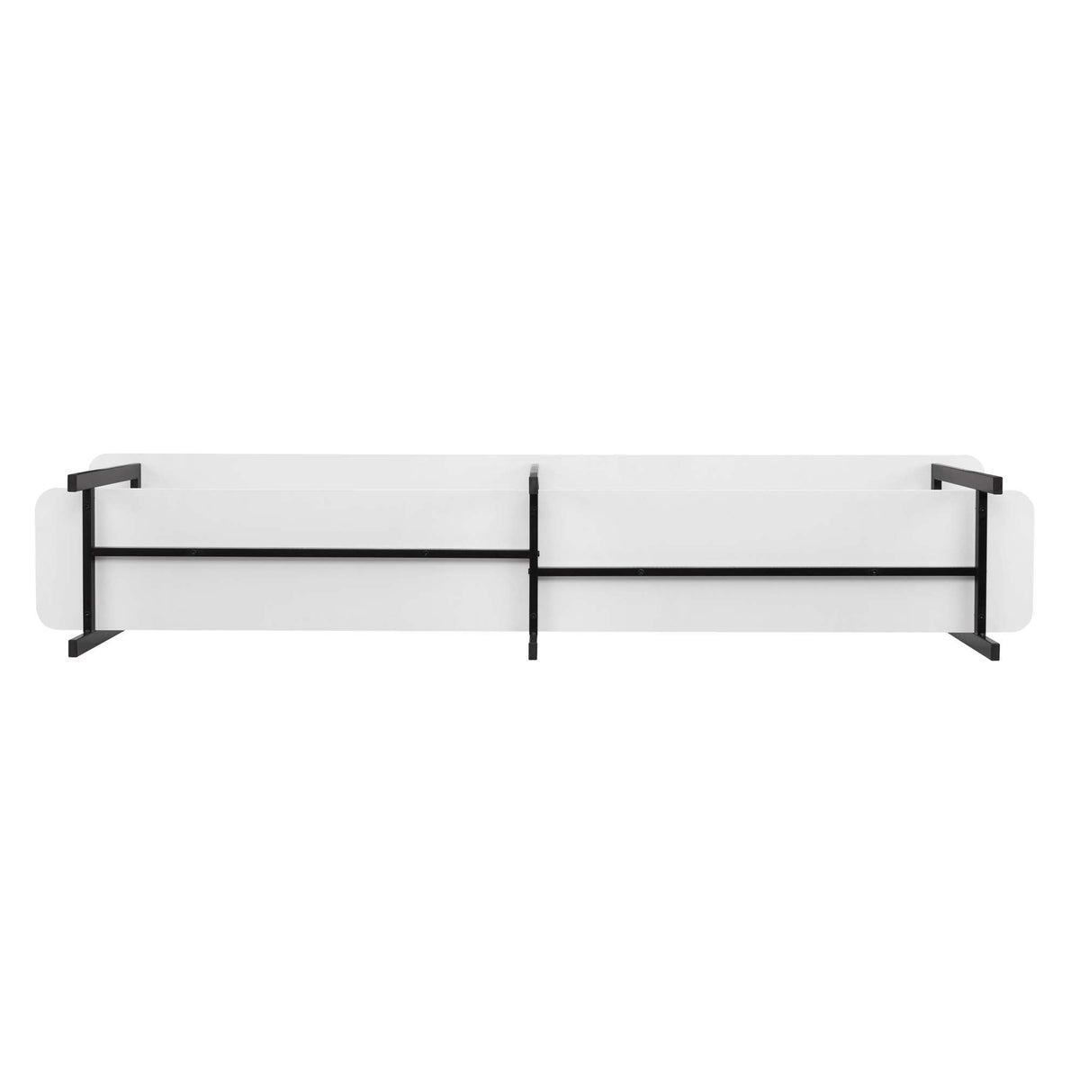 Celine 2 Shelf Console Table with black metal frame and white shelves by HouseOfZazla on Tampa Home & Garden Store