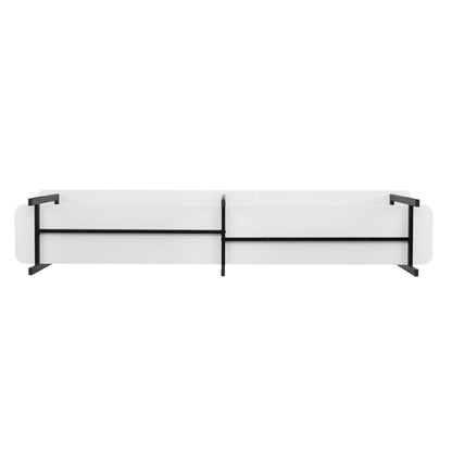 Celine 2 Shelf Console Table with black metal frame and white shelves by HouseOfZazla on Tampa Home & Garden Store