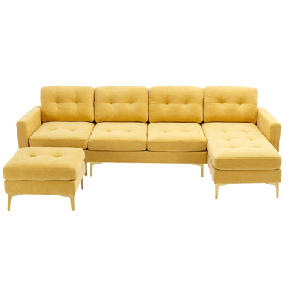 Modern Convertible Sectional Sofa and Ottoman