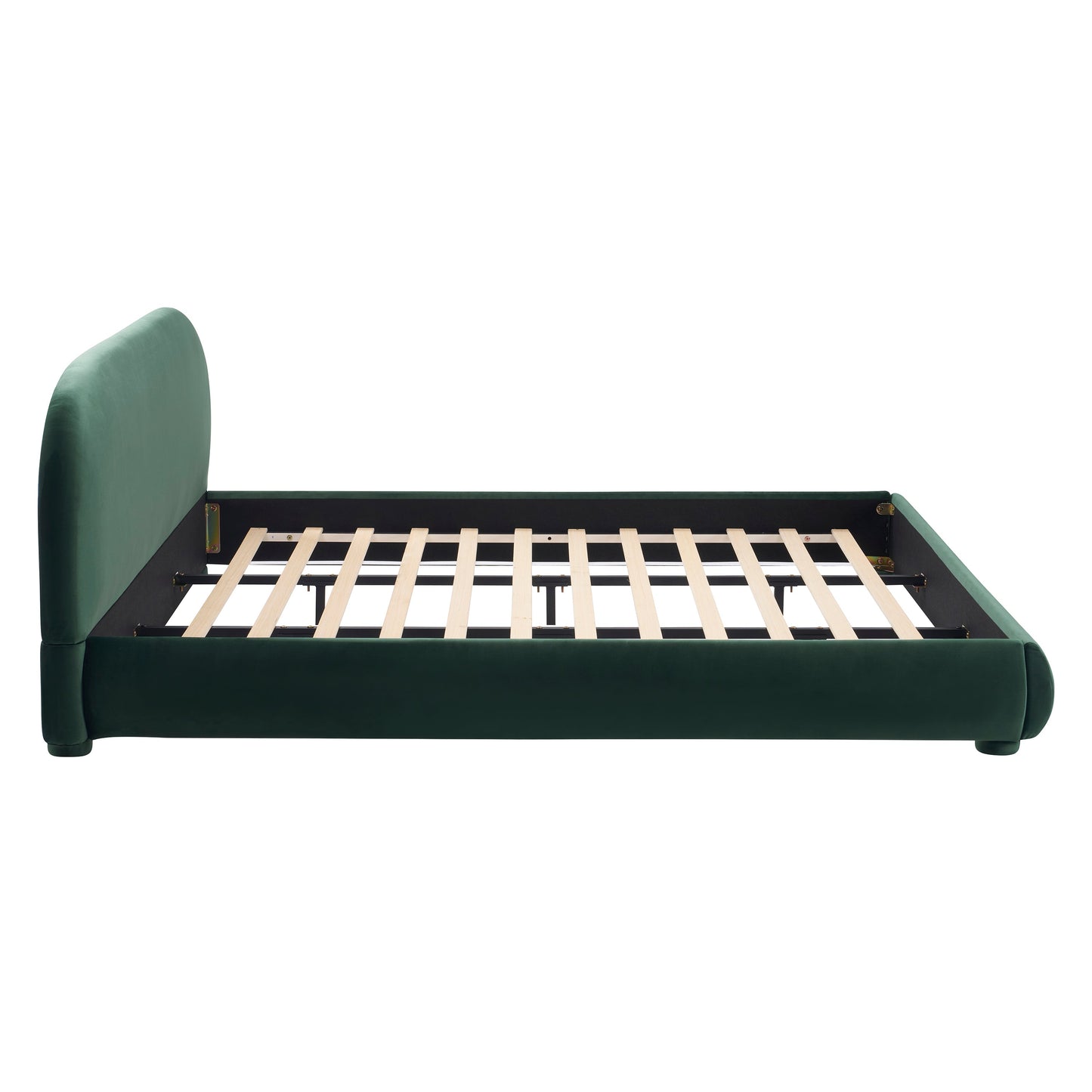 Dark Green Velvet Bed Frame and Headboard