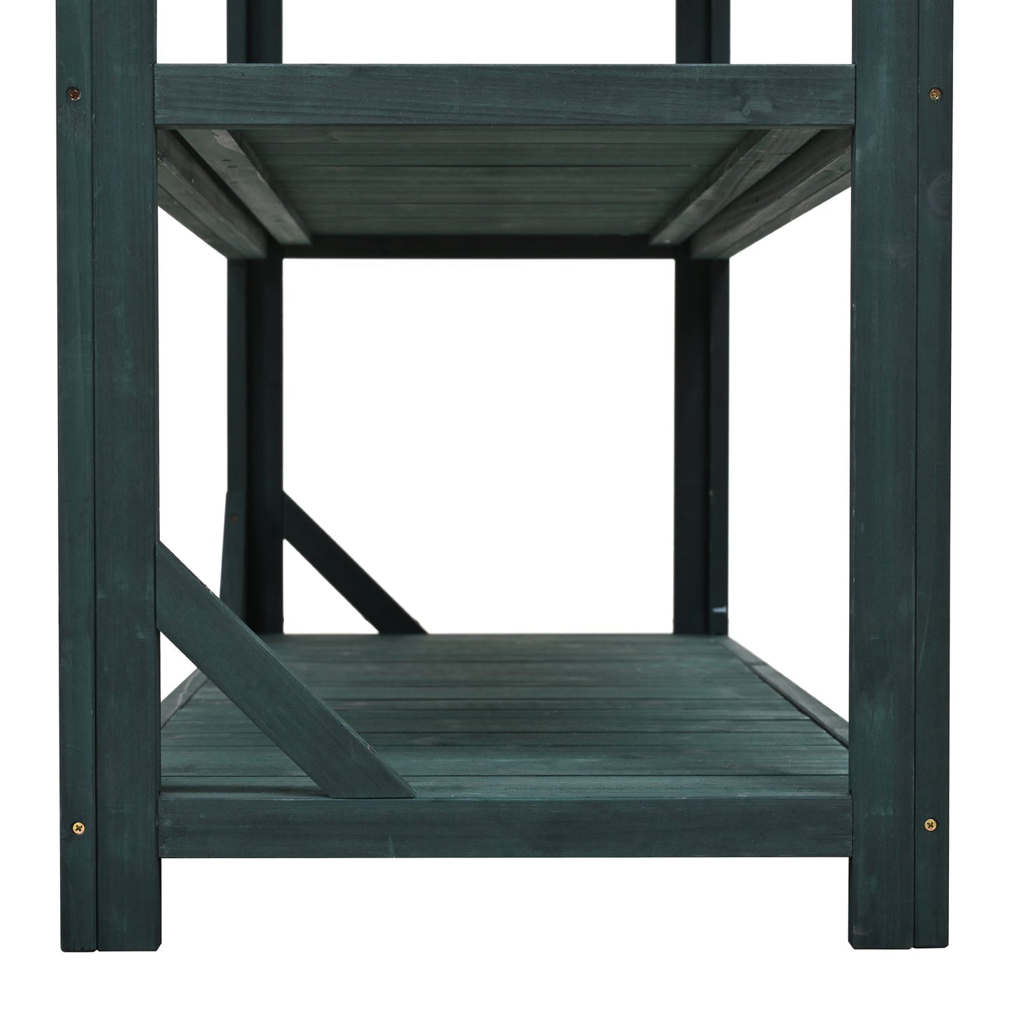 TOPMAX 65in wooden farmhouse outdoor potting bench by HouseOfZazla, dark green finish on Tampa Home & Garden Store