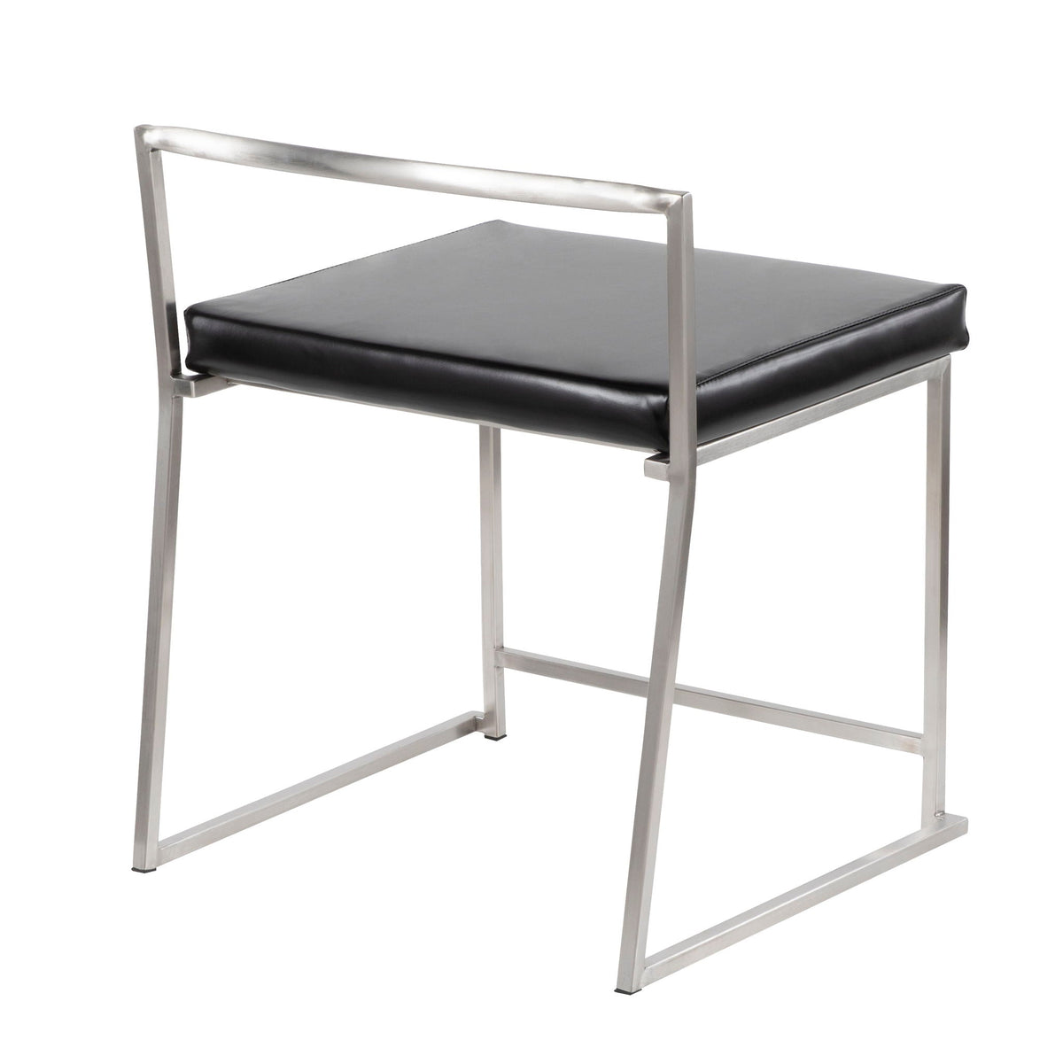 Contemporary stackable dining chair set with metal frame and black cushion by HouseOfZazla on Tampa Home & Garden Store