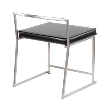 Contemporary stackable dining chair set with metal frame and black cushion by HouseOfZazla on Tampa Home & Garden Store