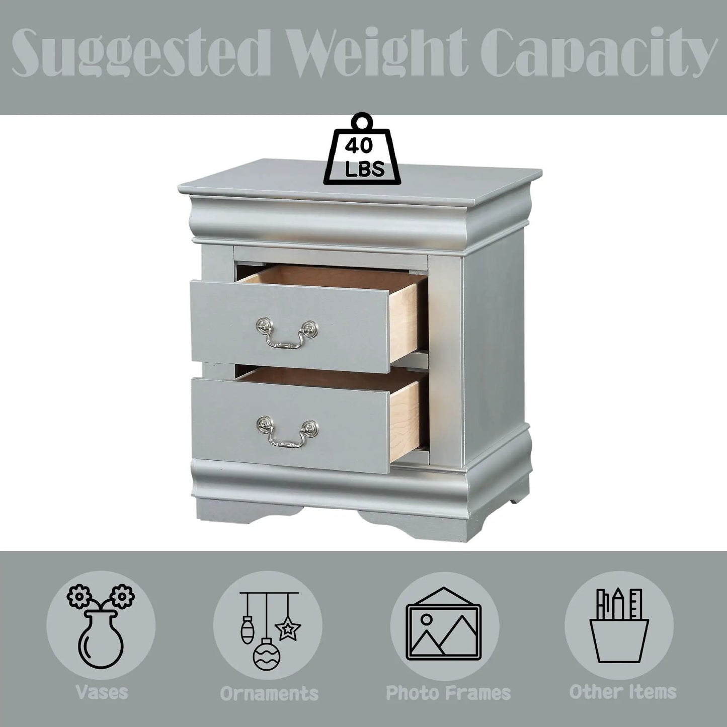 Louis Philippe III Sleek Design Nightstand