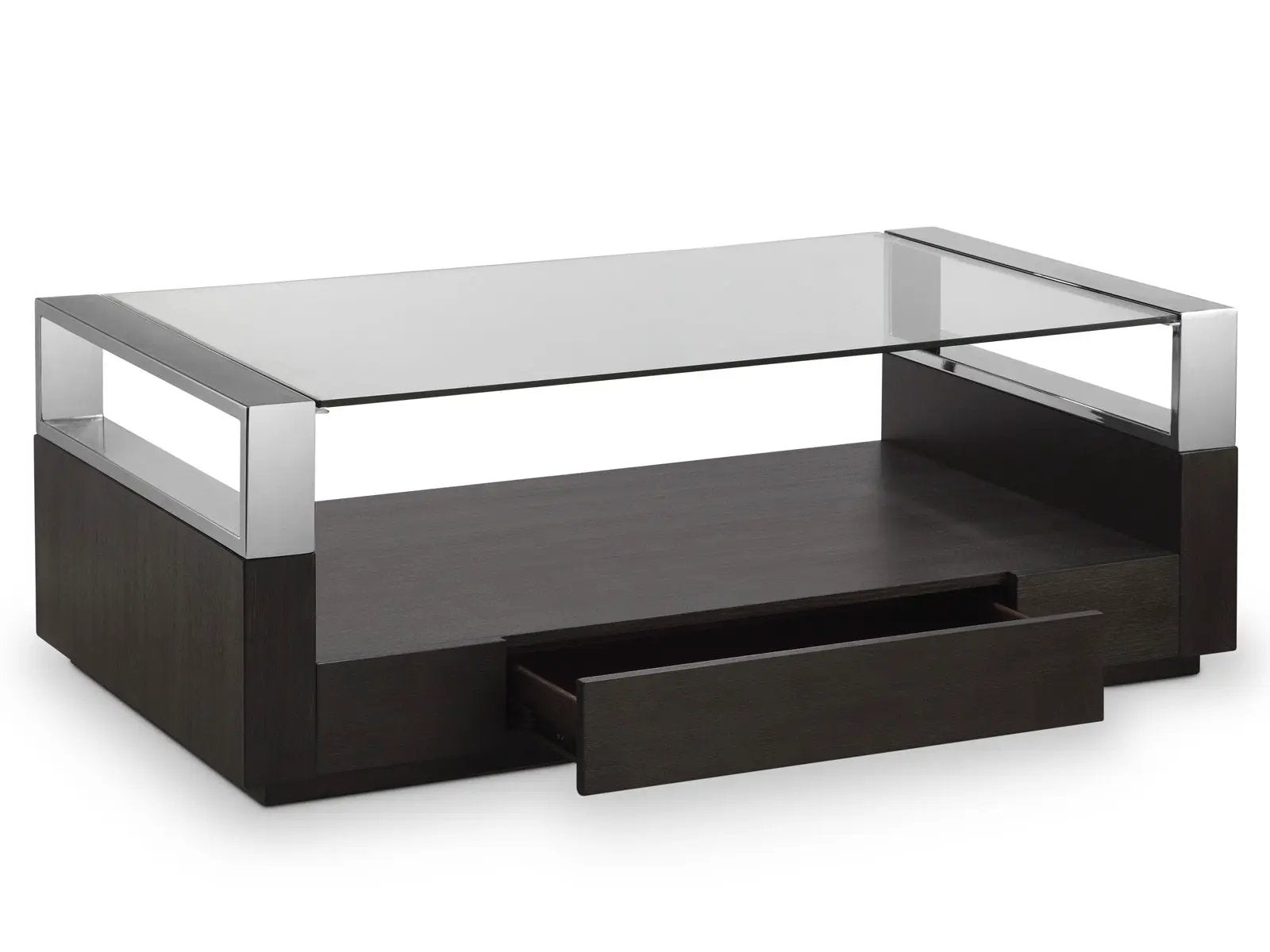 Revere End Table with glass top and chrome frame by Unique Piece Furniture on Tampa Home & Garden Store