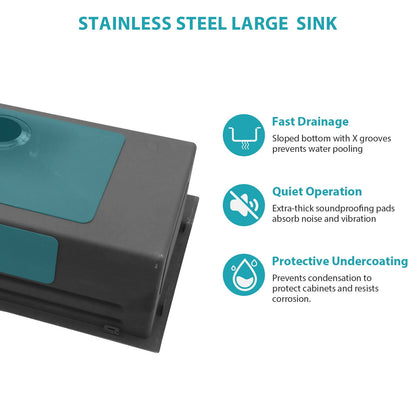 Single Bowl Kitchen Sink And The Smart Led Faucet