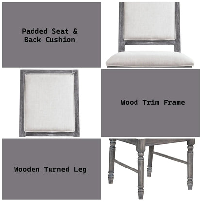 Weathered Side Chair in Cream and Gray Finish