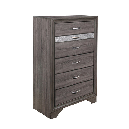 Gray sparkle accent chest with jewelry drawer Ryder by HouseOfZazla, tall dark wood chest on Tampa Home & Garden Store