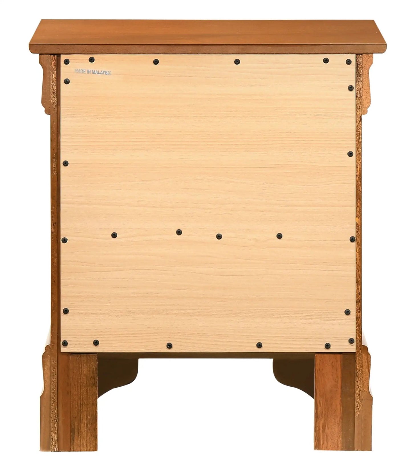 Traditional style nightstand, warm brown top with light wood body Made in Malaysia on Tampa Home & Garden Store