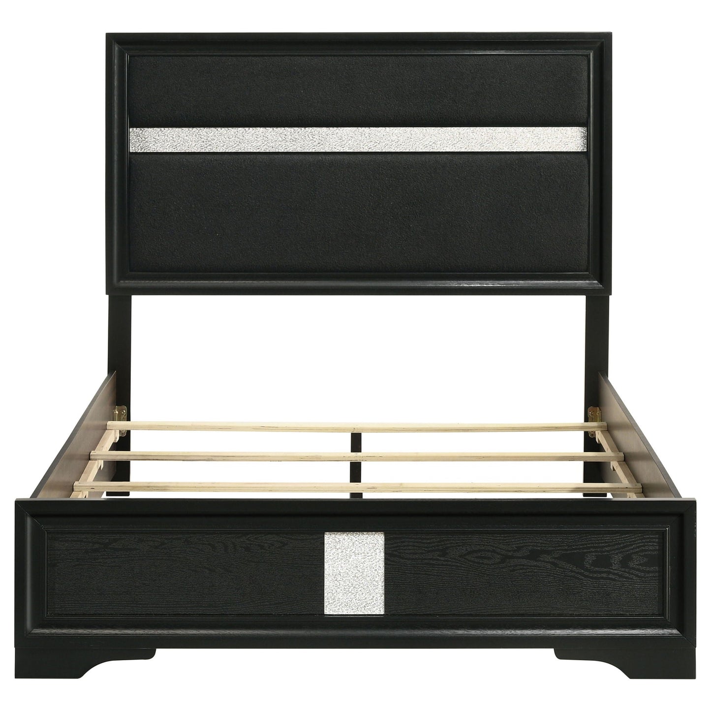 Annie Upholstered Panel Bed and Glitter Stripe