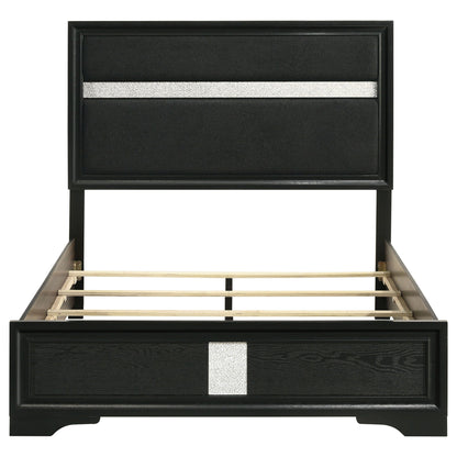 Annie Upholstered Panel Bed and Glitter Stripe